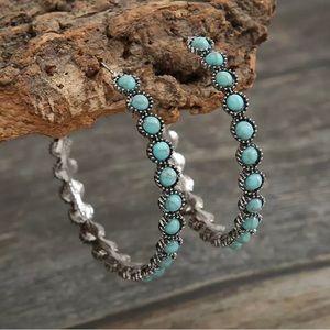 TURQUOISE HOOP EARRINGS